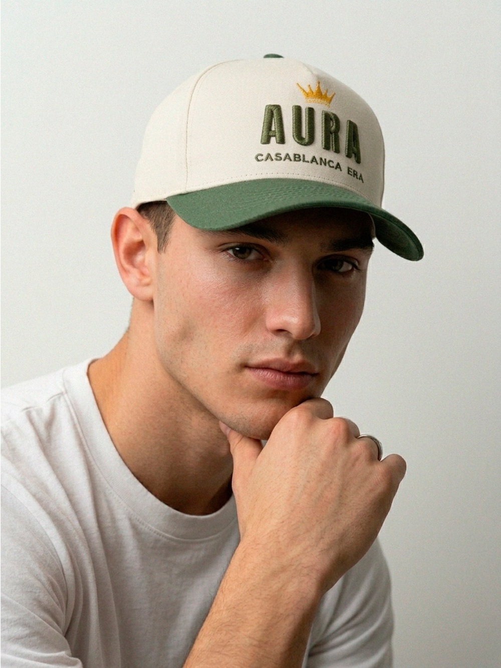 Aura Casablanca Era Two-Tone Cap - Cream & Green